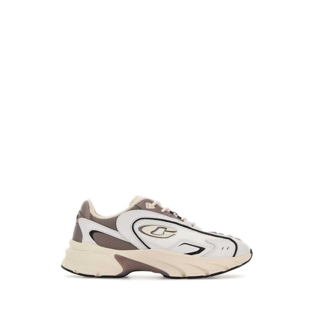 Coach New York Women Two-Tone Mesh And Leather Bolt Sneakers